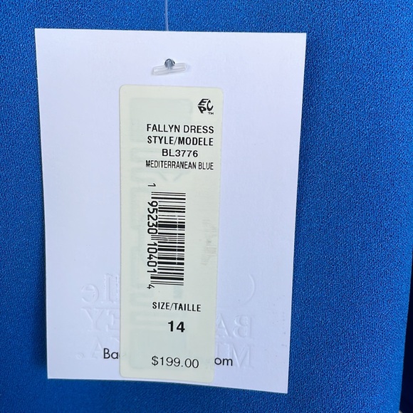 NWT Belle Badgley Mischka Fallyn Popover Crepe Gown - size 14 - Picture 9 of 10